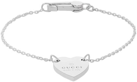 gucci bracelet with trademark heart|Gucci trademark heart silver necklace.